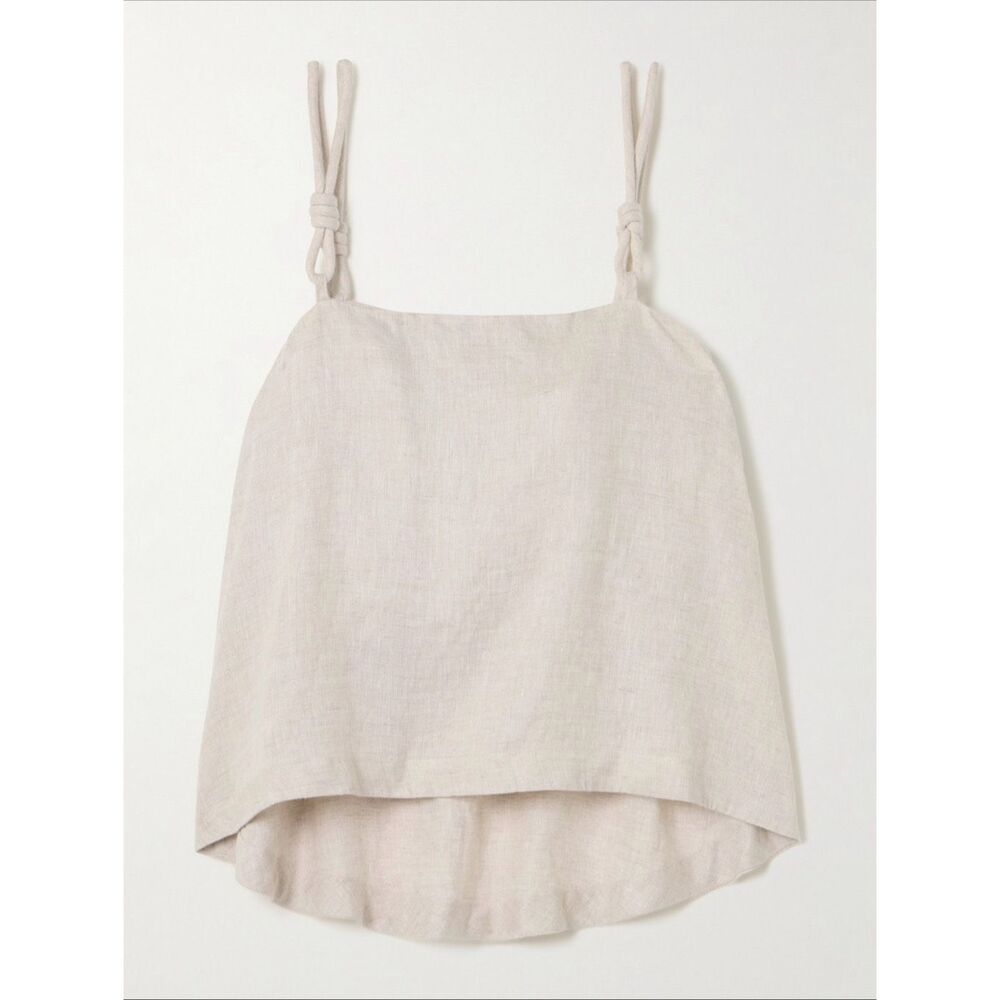 ANDRES OTALORA Rahan knotted linen tank 2